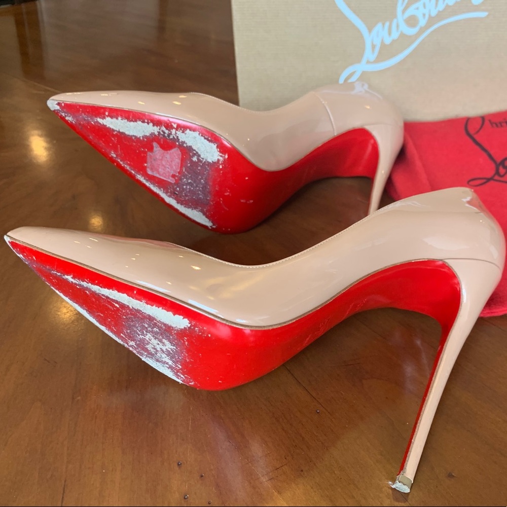 Christian Louboutin So Kate Nude Patent Pump 40.5 - Picture 6 of 9